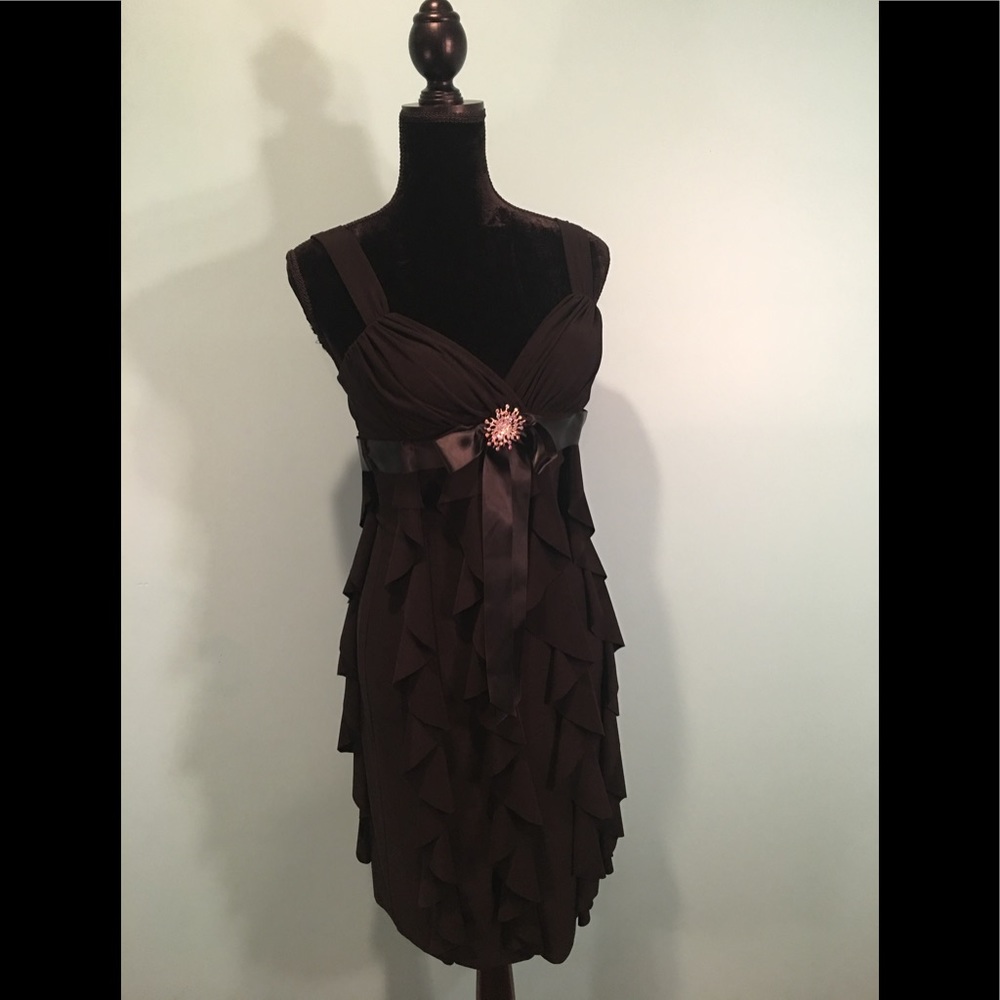 Cache Black Layered Tiered Dress Size 2
